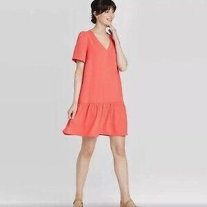 👗 PINK SHORT SLEEVE DRESS